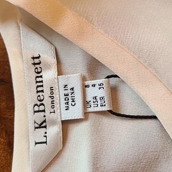 L.K.Bennett Timian Silk Blouse, Cream, Gathered Sleeves - Picture 6 of 15
